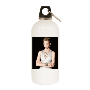 Sasha Pivovarova White Water Bottle With Carabiner