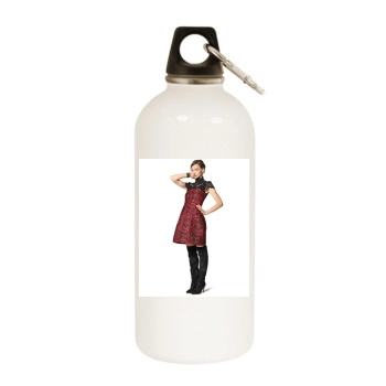 Sasha Pivovarova White Water Bottle With Carabiner