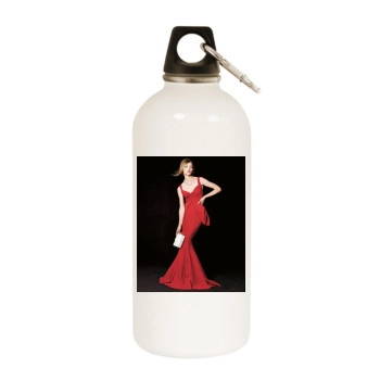 Sasha Pivovarova White Water Bottle With Carabiner