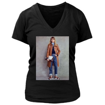 Sasha Pivovarova Women's Deep V-Neck TShirt