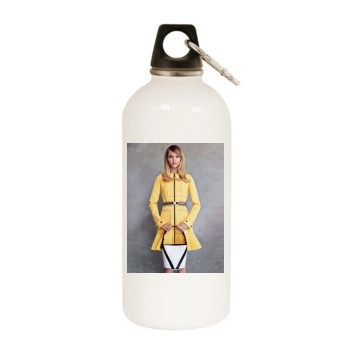 Sasha Pivovarova White Water Bottle With Carabiner