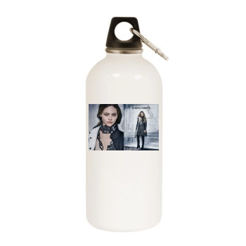 Sasha Pivovarova White Water Bottle With Carabiner