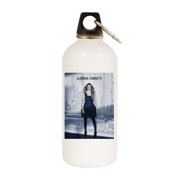 Sasha Pivovarova White Water Bottle With Carabiner