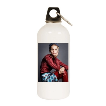 Sasha Pivovarova White Water Bottle With Carabiner