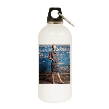 Sasha Pivovarova White Water Bottle With Carabiner