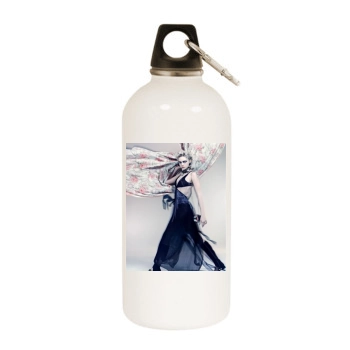 Sasha Pivovarova White Water Bottle With Carabiner