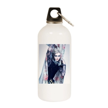 Sasha Pivovarova White Water Bottle With Carabiner