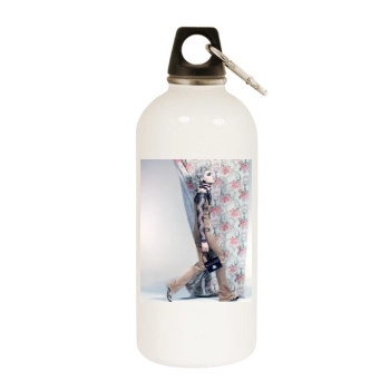 Sasha Pivovarova White Water Bottle With Carabiner