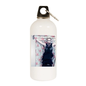 Sasha Pivovarova White Water Bottle With Carabiner