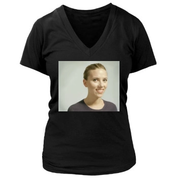 Scarlett Johansson Women's Deep V-Neck TShirt