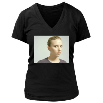 Scarlett Johansson Women's Deep V-Neck TShirt