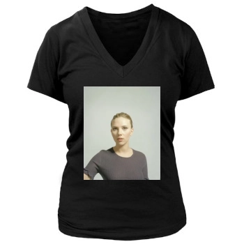 Scarlett Johansson Women's Deep V-Neck TShirt