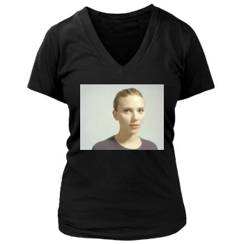 Scarlett Johansson Women's Deep V-Neck TShirt