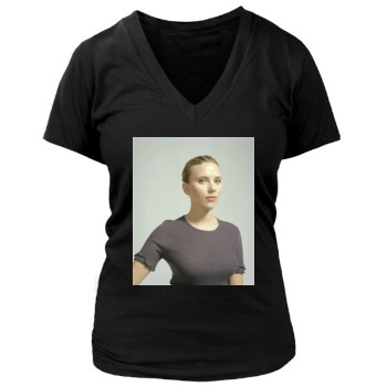 Scarlett Johansson Women's Deep V-Neck TShirt