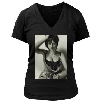 Scarlett Johansson Women's Deep V-Neck TShirt