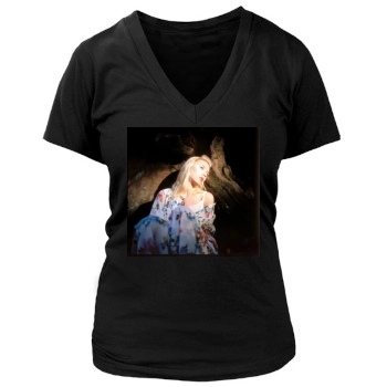 Scarlett Johansson Women's Deep V-Neck TShirt