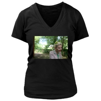 Scarlett Johansson Women's Deep V-Neck TShirt