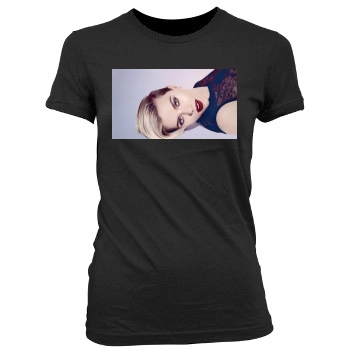 Scarlett Johansson Women's Junior Cut Crewneck T-Shirt