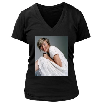 Scarlett Johansson Women's Deep V-Neck TShirt