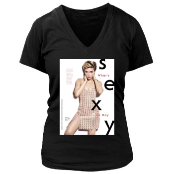 Scarlett Johansson Women's Deep V-Neck TShirt