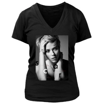 Scarlett Johansson Women's Deep V-Neck TShirt