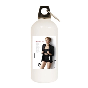 Scarlett Johansson White Water Bottle With Carabiner