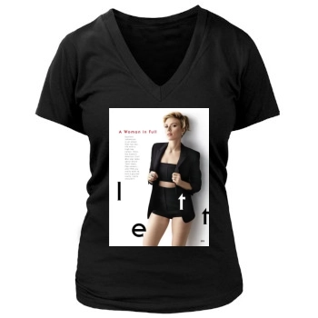 Scarlett Johansson Women's Deep V-Neck TShirt