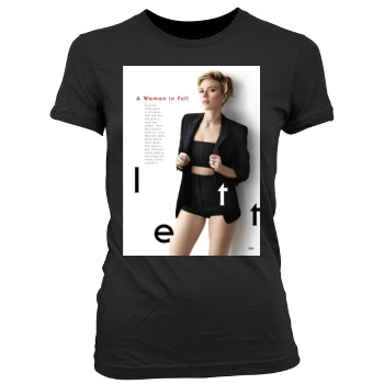 Scarlett Johansson Women's Junior Cut Crewneck T-Shirt