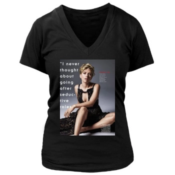 Scarlett Johansson Women's Deep V-Neck TShirt