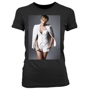 Scarlett Johansson Women's Junior Cut Crewneck T-Shirt