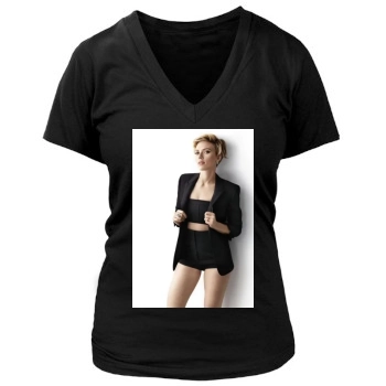 Scarlett Johansson Women's Deep V-Neck TShirt