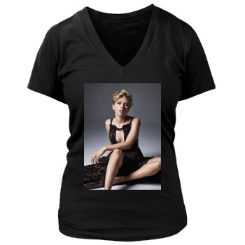 Scarlett Johansson Women's Deep V-Neck TShirt