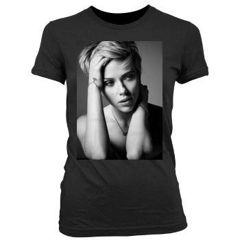 Scarlett Johansson Women's Junior Cut Crewneck T-Shirt