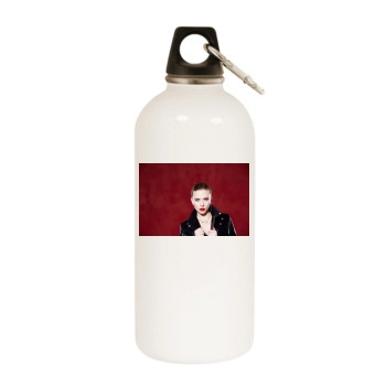 Scarlett Johansson White Water Bottle With Carabiner