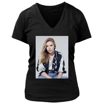 Scarlett Johansson Women's Deep V-Neck TShirt