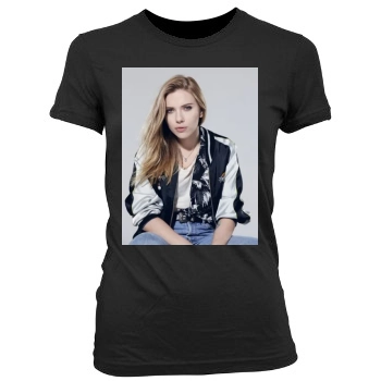 Scarlett Johansson Women's Junior Cut Crewneck T-Shirt