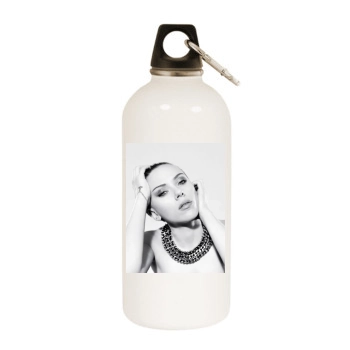 Scarlett Johansson White Water Bottle With Carabiner