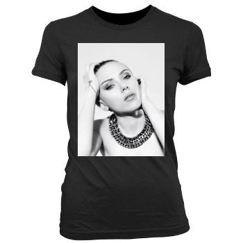 Scarlett Johansson Women's Junior Cut Crewneck T-Shirt