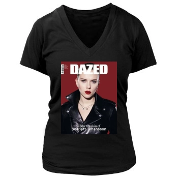 Scarlett Johansson Women's Deep V-Neck TShirt