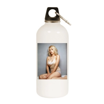 Scarlett Johansson White Water Bottle With Carabiner