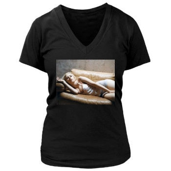 Scarlett Johansson Women's Deep V-Neck TShirt