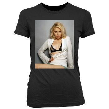 Scarlett Johansson Women's Junior Cut Crewneck T-Shirt