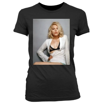 Scarlett Johansson Women's Junior Cut Crewneck T-Shirt