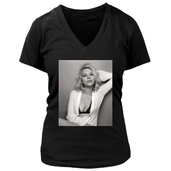 Scarlett Johansson Women's Deep V-Neck TShirt