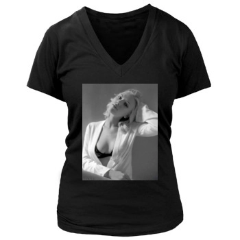 Scarlett Johansson Women's Deep V-Neck TShirt