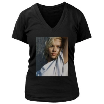 Scarlett Johansson Women's Deep V-Neck TShirt