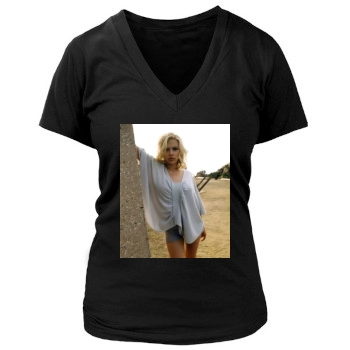 Scarlett Johansson Women's Deep V-Neck TShirt