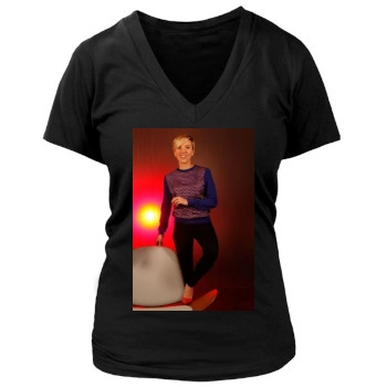 Scarlett Johansson Women's Deep V-Neck TShirt