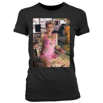 Scarlett Johansson Women's Junior Cut Crewneck T-Shirt