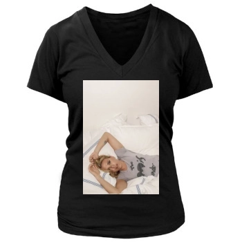 Scarlett Johansson Women's Deep V-Neck TShirt